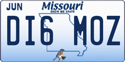 MO license plate DI6M0Z