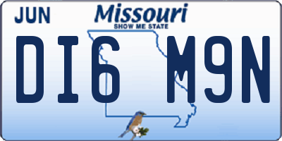 MO license plate DI6M9N