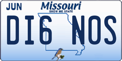 MO license plate DI6N0S