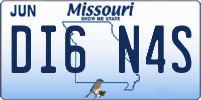 MO license plate DI6N4S