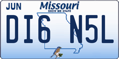 MO license plate DI6N5L