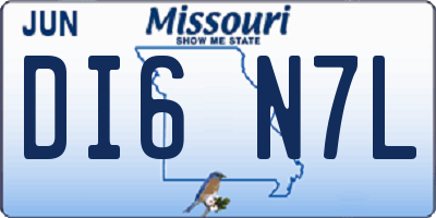MO license plate DI6N7L