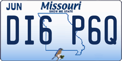 MO license plate DI6P6Q