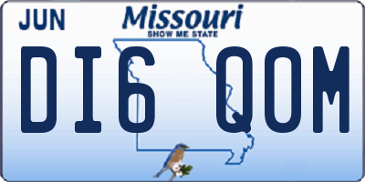 MO license plate DI6Q0M