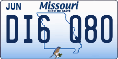 MO license plate DI6Q8O