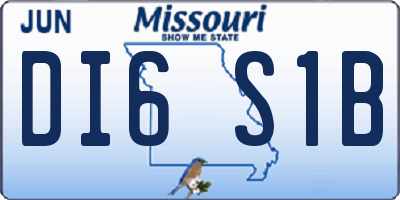 MO license plate DI6S1B