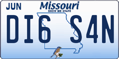 MO license plate DI6S4N