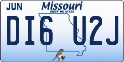 MO license plate DI6U2J