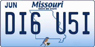 MO license plate DI6U5I