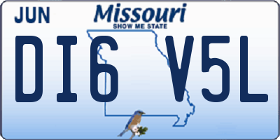 MO license plate DI6V5L
