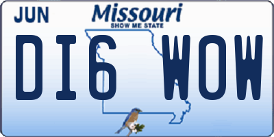 MO license plate DI6W0W