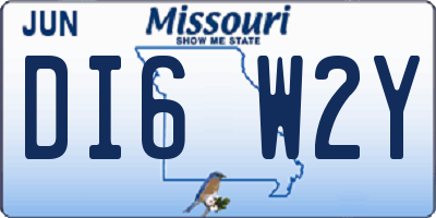 MO license plate DI6W2Y