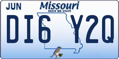MO license plate DI6Y2Q