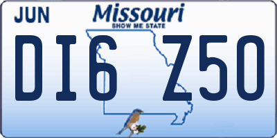MO license plate DI6Z5O