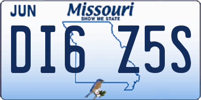 MO license plate DI6Z5S