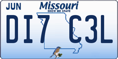 MO license plate DI7C3L