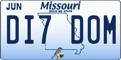MO license plate DI7D0M