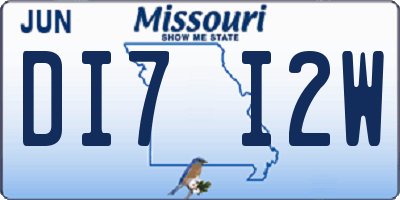 MO license plate DI7I2W