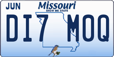 MO license plate DI7M0Q