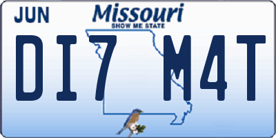 MO license plate DI7M4T