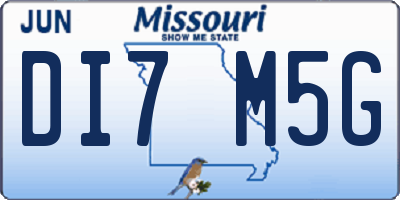 MO license plate DI7M5G