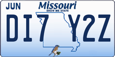 MO license plate DI7Y2Z