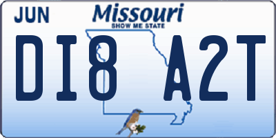 MO license plate DI8A2T