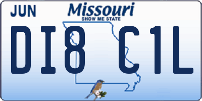 MO license plate DI8C1L