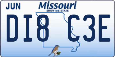 MO license plate DI8C3E