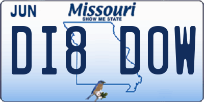 MO license plate DI8D0W