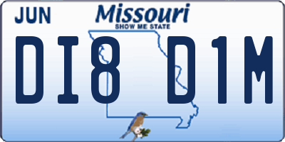 MO license plate DI8D1M