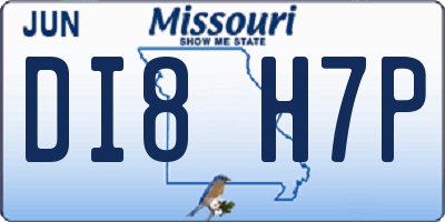 MO license plate DI8H7P