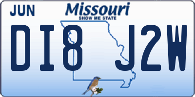 MO license plate DI8J2W