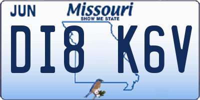 MO license plate DI8K6V