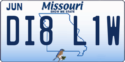 MO license plate DI8L1W