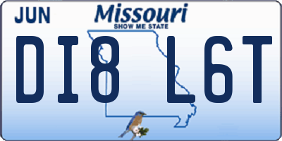 MO license plate DI8L6T