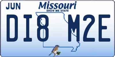MO license plate DI8M2E