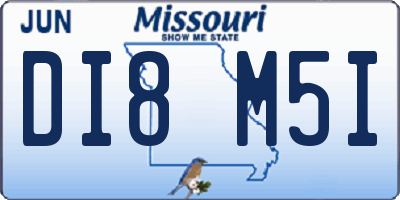 MO license plate DI8M5I