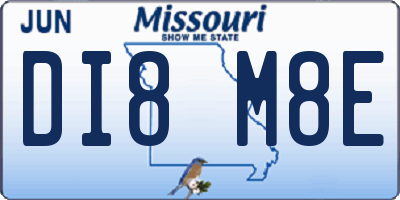 MO license plate DI8M8E