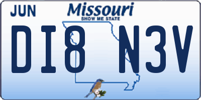 MO license plate DI8N3V