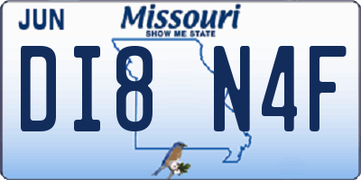 MO license plate DI8N4F