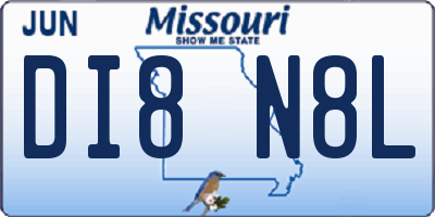 MO license plate DI8N8L