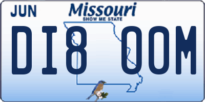 MO license plate DI8O0M