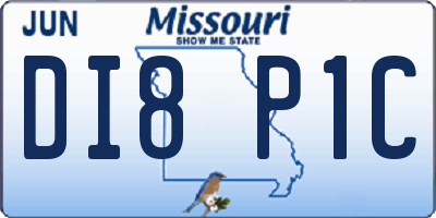 MO license plate DI8P1C
