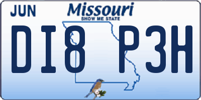 MO license plate DI8P3H