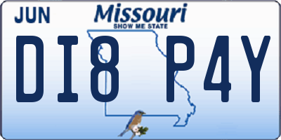 MO license plate DI8P4Y