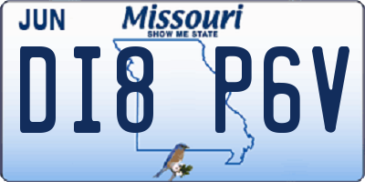 MO license plate DI8P6V