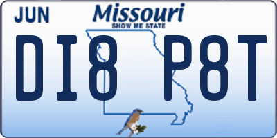 MO license plate DI8P8T