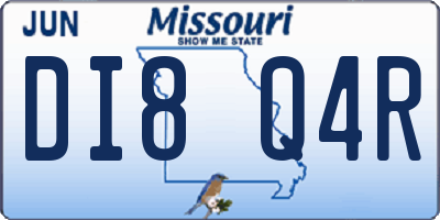 MO license plate DI8Q4R