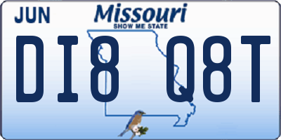 MO license plate DI8Q8T